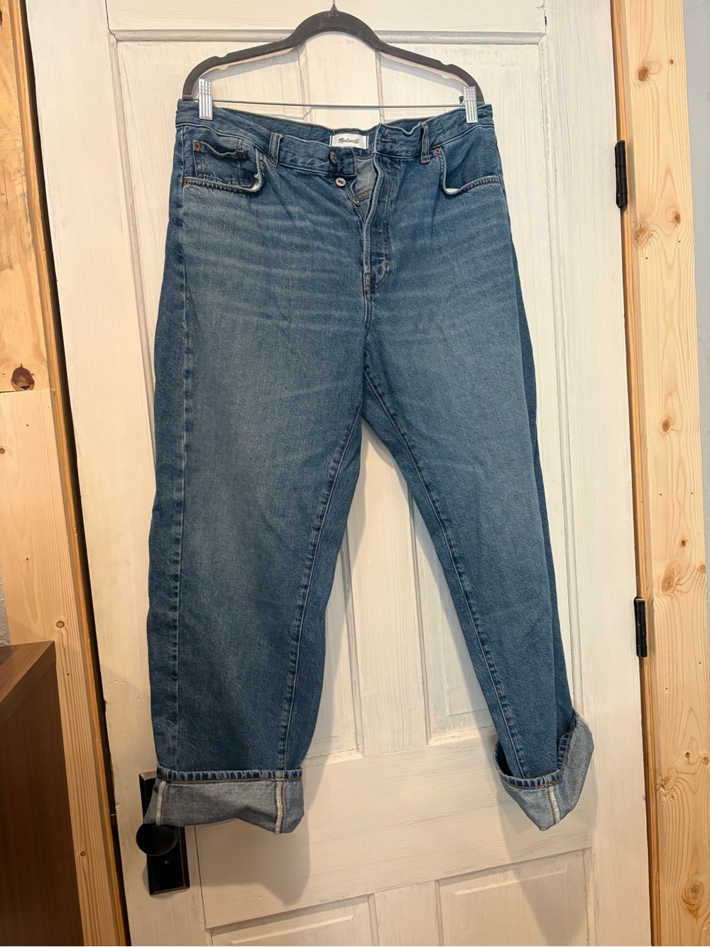 Madewell pieced barrel Jean